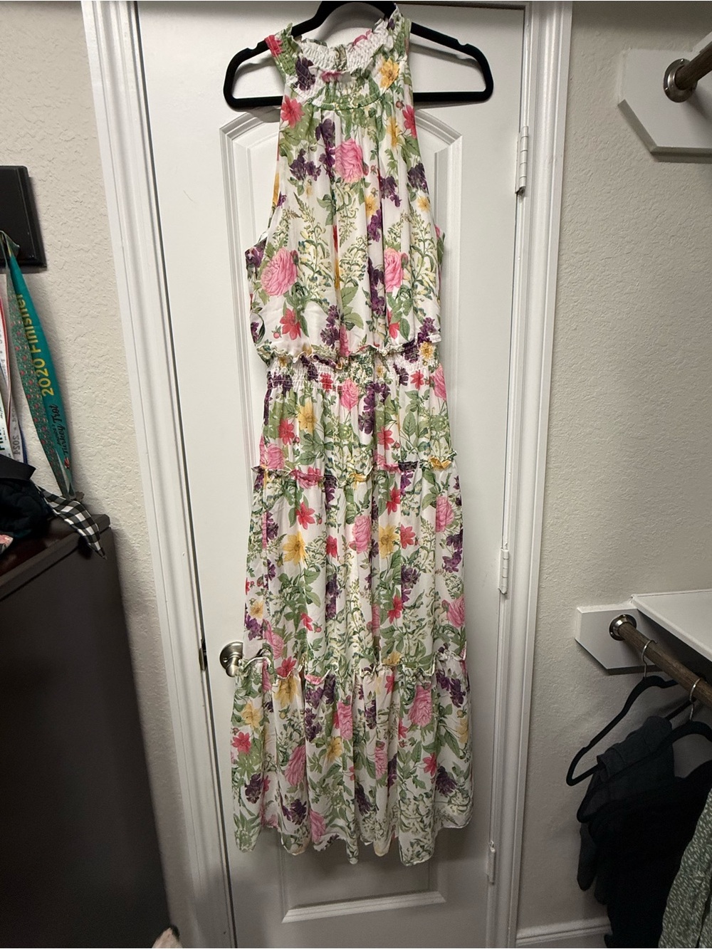 Nina Leonard Floral Sleeveless Tiered Maxi Dress | Size 1X - Picture 2 of 9